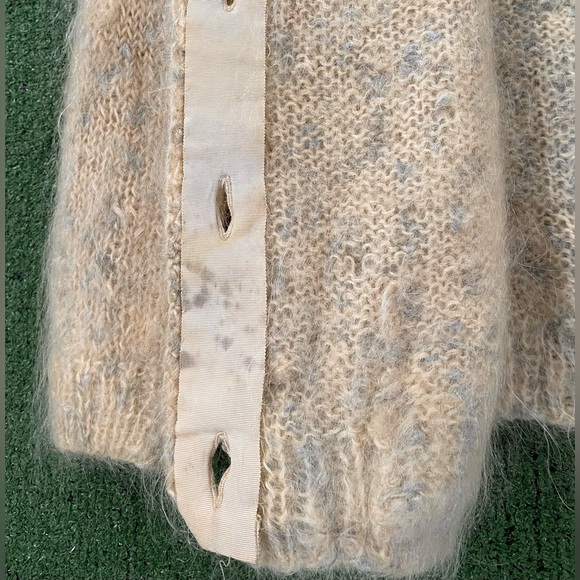 Vintage 70’s Handmade Shaggy Mohair Blend Cardigan Sweater Women’s Size Medium - Picture 7 of 10